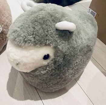 <新品未使用>【じぶんまくら 】ムートン ぬいぐるみ ライトグレー じぶんまくら 日本ムートン羊型抱き枕 ライトグレー、ネイビー